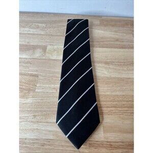 Sean John Necktie Black & White Stripe Pattern Men's Silk Neck Tie